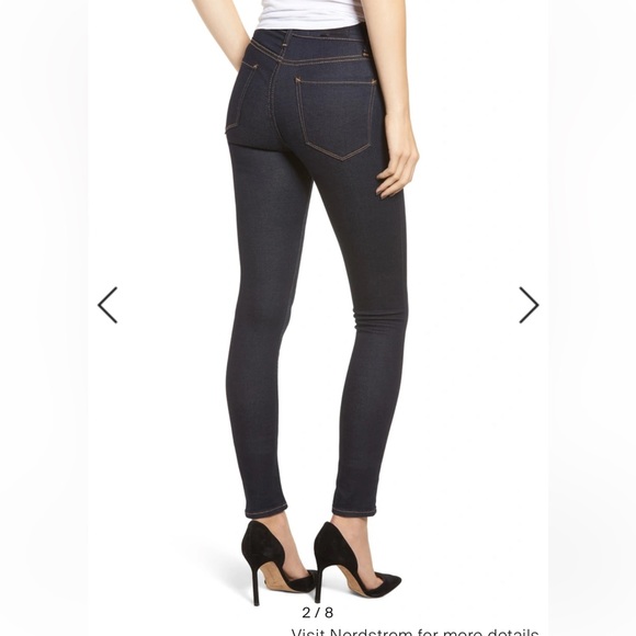 Hudson Barbara Super Skinny High Rise Dark Wash Denim Jeans - Picture 2 of 14